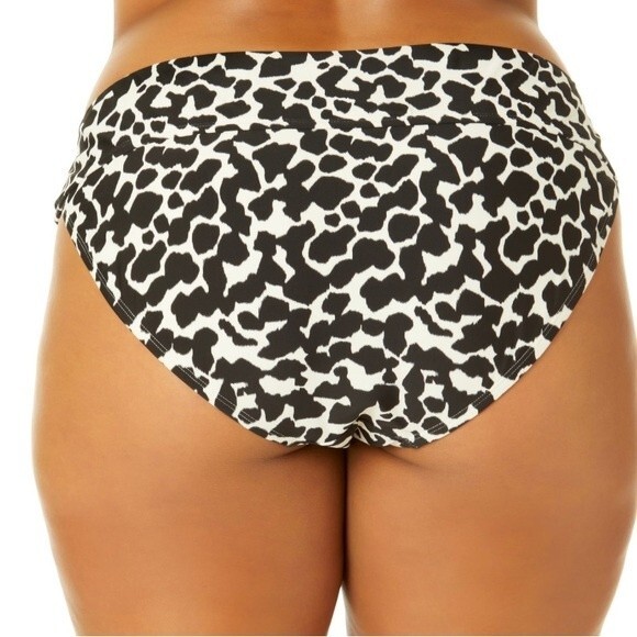 Time And Tru Black and White Mid Rise Bikini Swim Bottom Women’s Plus Size 3X - Picture 3 of 8
